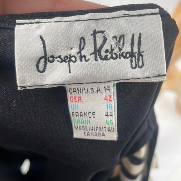 JOSEPH Ribkoff top flattering black and white ruffles stretch sz 14 - Picture 4 of 10